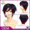 Factory cheap price mix black/red high density synthetic hair short ombre wig