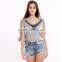 Wholesale 2016 Summer Fashion Women T-Shirt Crop Top Ladies Tassel Stylish Blank Hot Selling New Design wwwxxxcom T Shirt