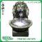 32" sandstone grey lion head outdoor waterfall fountain