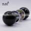 Jet Black Polished Chrome Base Round Glass Disk Knob Crystal Door Handles