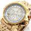 ORKINA Men's Stopwatch Chrono Golden Stainless Steel Casual Quartz Wrist Watch