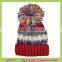 Striped Pom Pom Custom Beanie Hat