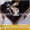 French provincial end table marble top with rose gold color leg
