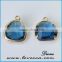 Best selling Aquamarine birthstone charms jewelry initial birthstone pendants