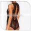 2016 Wholesale New Design women black lace bodysuits