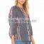 long sleeve printed design women blouse chiffon shirt designer blouse patterns