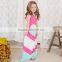 Sale by bulk floor length flower girl dress mother and child pink blue stitching dresses