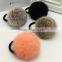 CX-E-12 Genuine Rabbit Fur Ball Elastic Hair Band