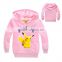 wholesale cotton pokemon clothing kids unisex casual warm fleece long sleeve pokemon pullover hoodie for kids