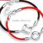 quality circle charms red and black cord bracelets with clasp fashion handmade cord love bracelets for boys and girls gift