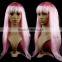 Cheap Women Cosplay Multi-color Long Straight Synthetic Wig Halloween Party Wig