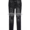cotton blend black washed rip skinny jeans