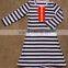 Cotton Long Shirts For Mom Plus Size Stripe Big Size For Lady Spring Blouse For Women White/Black Stripe Summer Long Top