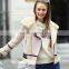 Customize embroidered logo women winter coat longsleeve faux fur suede coat jacket