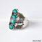 Antic Silver Plated Vintage Ring With Turquoise Green Resin Stones