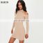 China manufactory 100% viscose cut away shoulder sexy bodycon fit sweater dress