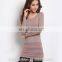 new fashion o neck long sleeve bodycon women slim sweater dresses