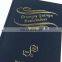 China Manufacture Gold Stamping Art Paper Thick A4/A5 Hardcover Leather Cover Book With Ribbon