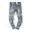 Rip men jean slim fit stretch sexy man straight tight skinny denim jeans OEM custom trousers