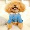 Pet dog Cat Clothes turn-down collar puppy English alphabet cowboy Denim coat