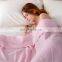 Nice Quality Breathable Pink Summer King Queen Waffle Cotton Blankets