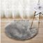 round shaped white artificial fur rug for living room