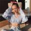 New Arrivals 2020 Women Clothing Sexy V-neck Strapless Cropped Sweater Fall Customize Crop Tops