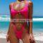 Swimsuits Women Summer 2019 Bikini Cut Out Thong Bathing Suit High Waist Sexy Swimsuit Solid Micro Swimwear Women Biquini