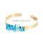 Cheap popular high quality 18k Glod Plated Bangle with natural stone EX03-0027