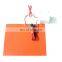 24v 12v 120v 220v 200 degree Industrial flexible silicone rubber heating pad plate heater with thermostat