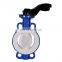 Bundor Class150 DN100 full PTFE lined wafer type butterfly valve price