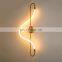 Hot Sale LED Modern Golden Tublar Wall Lights Nordic Minimalist Indoor Lighting