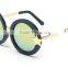 designer unique style fashionable full metal frame mirror round sunglasses with sun and star decoration