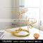 Fruit Basket Creative Geometry Countertop Iron Gold Plated Black Vegetable Mesh Metal Tray Kitchen Storage Wire Fruit Basket