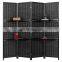 Black Bamboo folding indoor Decorative Partition Wall For Living Room Divider