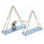 Indoor small flower plant organize wall solid wooden floating shelf bracket