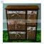 Antique Living Room Cabinet Wooden Cabinet with 5 Rattan Storage Drawers