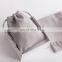 PandaSew Gray 10*8cm Custom Logo Printed Velvet Jewelry Pouch Gifts Drawstring Bag