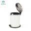 Mini steel white commercial office set trash can with toilet brush and paper holder set 3 pcs stainless steel waste bin