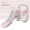 Colorful giraffe carton children indoor plastic slide and swing playground toys equipment kids small kindergarten toys for sale