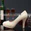 C71583A High heel white beautiful Wedding party shoes