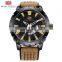 MINI FOCUS MF0150G Men's Fashion Casual Auto Date Leather Band Quartz Analog Watches