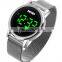 New Arrival Skmei 1668 Sport Led Wristwatch for Men Gold Stainless Steel Strap Waterproof 3ATM