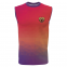 purple round neck full sublimated sleeveless t-shirts with fashionable patterns