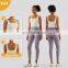 Fixed Padded 2 In 1 Pcs Sports Bra Wholesale Square Neck Backless Yoga Tops