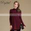 Long Sleeves Loose Cashmere Pure Wine Red Young Girls Knit Sweaters