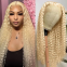 Blonde Wig 100% human hair virgin hair lace wig Curly Jerry Curly
