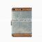 New Arrival Vertical Flip Genuine Leather & Jean Case for Ipad Mini 2 3 4