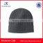 wholesale custom high quality dark grey plain beanie