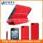 Set Screen Protector And Case For Iphone 5 , Black Hexagon Pattern Smart PU Case Cover